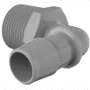 Eldon James 3/4-14 NPT to 3/4" Barbed Elbow, Gray Kynar