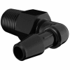 Eldon James 1/8-27 NPT to 3/16" Barbed Elbow, Black Nylon