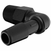 Eldon James 1/8-28 BSP to 1/4" Barbed Elbow, Black Nylon