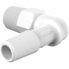 Eldon James 1/8-28 BSP to 1/4" Barbed Elbow, White Nylon
