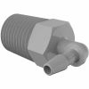 Eldon James 1/4-18 NPT to 1/8" Barbed Elbow, Gray Kynar