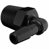 Eldon James 3/8-19 BSP to 1/4" Barbed Elbow, Black Nylon