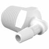 Eldon James 1/2-14 NPT to 1/4" Barbed Elbow, White Polypropylene