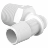 Eldon James 1/2-14 NPT to 1/2" Barbed Elbow, Natural Nylon