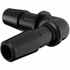 Eldon James 3/8" x 1/4" Barbed Reduction Elbow, Black Nylon