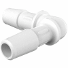 Eldon James 3/8" x 1/4" Barbed Reduction Elbow, White Nylon