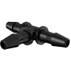 Eldon James 1/8" Barbed Equal Tee, Black Nylon