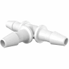 Eldon James 1/8" Barbed Equal Tee, White Nylon