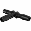Eldon James 1/4" Barbed Equal Tee, Glass Filled Black Nylon