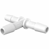 Eldon James 1/4" Barbed Equal Tee, Natural Kynar