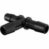 Eldon James 1/2" Barbed Equal Tee, Glass Filled Black Nylon
