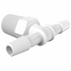 Eldon James 1/4-19 BSP to 1/4" Barbed Tee, Natural Kynar