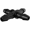 Eldon James 1/16" Cross Connector, Black Nylon