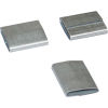 Encore Packaging Overlap Push Type Steel Strapping Seals, 3/4&quot; Strap Width, Silver, Pack of 2500