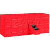 Equipto Cabinet w/18 Drawers, 34-1/8"W x 12"D x 13-5/8"H, Textured Cherry Red