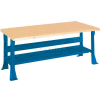 Equipto C-Channel Fixed Height Workbench - Shop Top Square Edge 60"W x 30"D x 31-1/4"H Blue