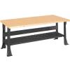 Equipto C-Channel Fixed Height Workbench - Shop Top Square Edge 60"W x 30"D x 34"H Black