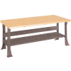 Equipto C-Channel Fixed Height Workbench - Shop Top Square Edge 72"W x 30"D x 34"H Gray