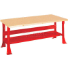 Equipto C-Channel Fixed Height Workbench - Shop Top Square Edge 72"W x 30"D x 34"H Red
