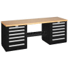 Modular Drawer Bench - 8' -Two Modular Cabinets, Black