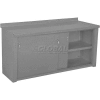 Equipto Closed Workbench, Steel Square Edge, Sliding Door, 48"W x 30"D, Blue