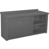 Equipto Closed Workbench, Steel Square Edge, Sliding Door, 48"W x 30"D, Gray