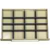 Equipto Modular Drawer Divider Set For Drawer 36" W X 24" D X 6" H - 16 Compartments, Office Gray