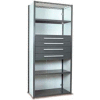 Equipto Vg Closed Shelf Starter Unit - 36" W X 18"D X 84" H W/ 5 Shelves and 4 Drawers, Office Gray