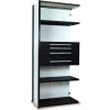 Equipto Vg Closed Shelf Starter Unit 36" W X 24" D X 84" H W/ 5 Shelves & 4 Drawers, Textured Black