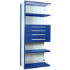 Equipto Vg Closed Shelf Starter Unit 36" W X 24" D X 84" H W/ 5 Shelves & 4 Drawers, Regal Blue