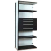 Equipto Vg Closed Shelf Add On Unit - 48" Wx 24" D X 84" H With 5 Shelves & 4 Drawers Black