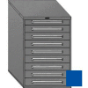 Equipto 30"W Modular Cabinet 9 Drawers w/Dividers, 44"H, No Lock-Textured Regal Blue