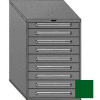 Equipto 30"W Modular Cabinet 9 Drawers No Divider, 44"H & Lock-Textured Evergreen