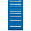 Equipto 30"W Modular Cabinet 10 Drawers w/Dividers, 59"H, Keyed Alike Lock-Textured Regal Blue