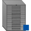 Equipto 45"W Modular Cabinet 18 Drawers No Divider, 59"H & Lock-Textured Regal Blue