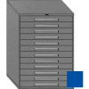 Equipto 45"W Modular Cabinet 12 Drawers w/Dividers, 59"H & Lock-Textured Regal Blue