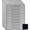 Equipto 45"W Modular Cabinet 9 Drawers No Divider, 59"H, No Lock-Textured Black