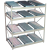Flow Rack 4 Shelves with 12 Span Track Flow Units - 48"W x 48"D x 72"H - Textured Black