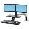 Ergotron&#174; WorkFit-A Sit-Stand Workstation w/Suspended Keyboard, For Dual Monitors