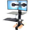 Ergotron® WorkFit-S Dual Workstation with Worksurface and Keyboard Tray