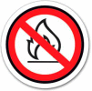 Durastripe 16" Round Sign - No Open Flames - No Text