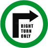 Durastripe 16" Round Sign - Right Turn Only