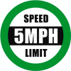 Durastripe 20" Round Sign - Speed Limit 5MPH