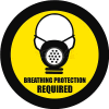 Durastripe 32" Round Sign - Breathing Protection Required