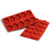Silikomart SF084 - Baking Mold, Savarin Oval, Silicone, Makes 10 Pieces