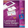 Avery® Laminated Name Badge with Clips, 2-1/4" x 3-1/2", White, 30/Box