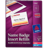 Avery® Name Badge Insert Refills, 3" x 4", White, 300 Inserts/Box