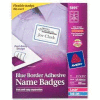 Avery® Adhesive Name Badge Labels, 2-1/3" x 3-3/8", Blue Border, 400/Box