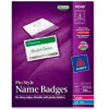 Avery® Pin Style Name Badges, 2-1/4" x 3-1/2", Clear, 100/Box