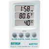 Extech 445702 Hygro-Thermometer Clock, White, Wall Mount, AAA Battery